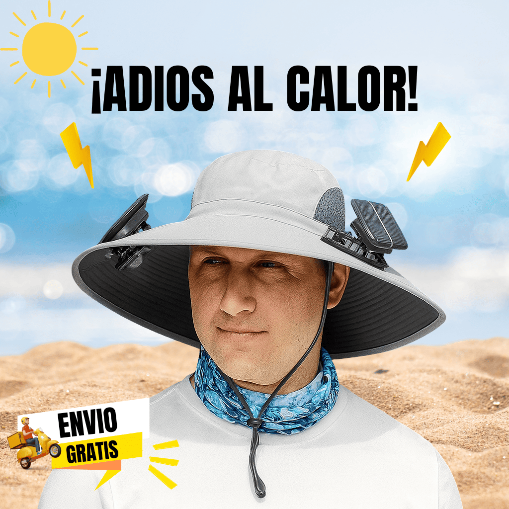 Sombrero Solar con 2 Ventiladores Integrados