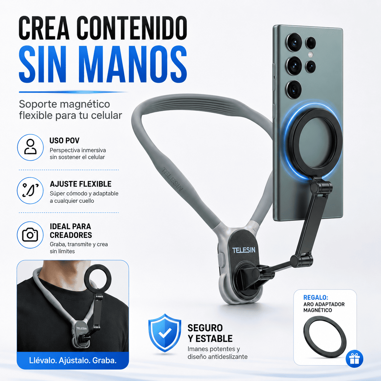 Soporte de Cuello Magnético para Celular