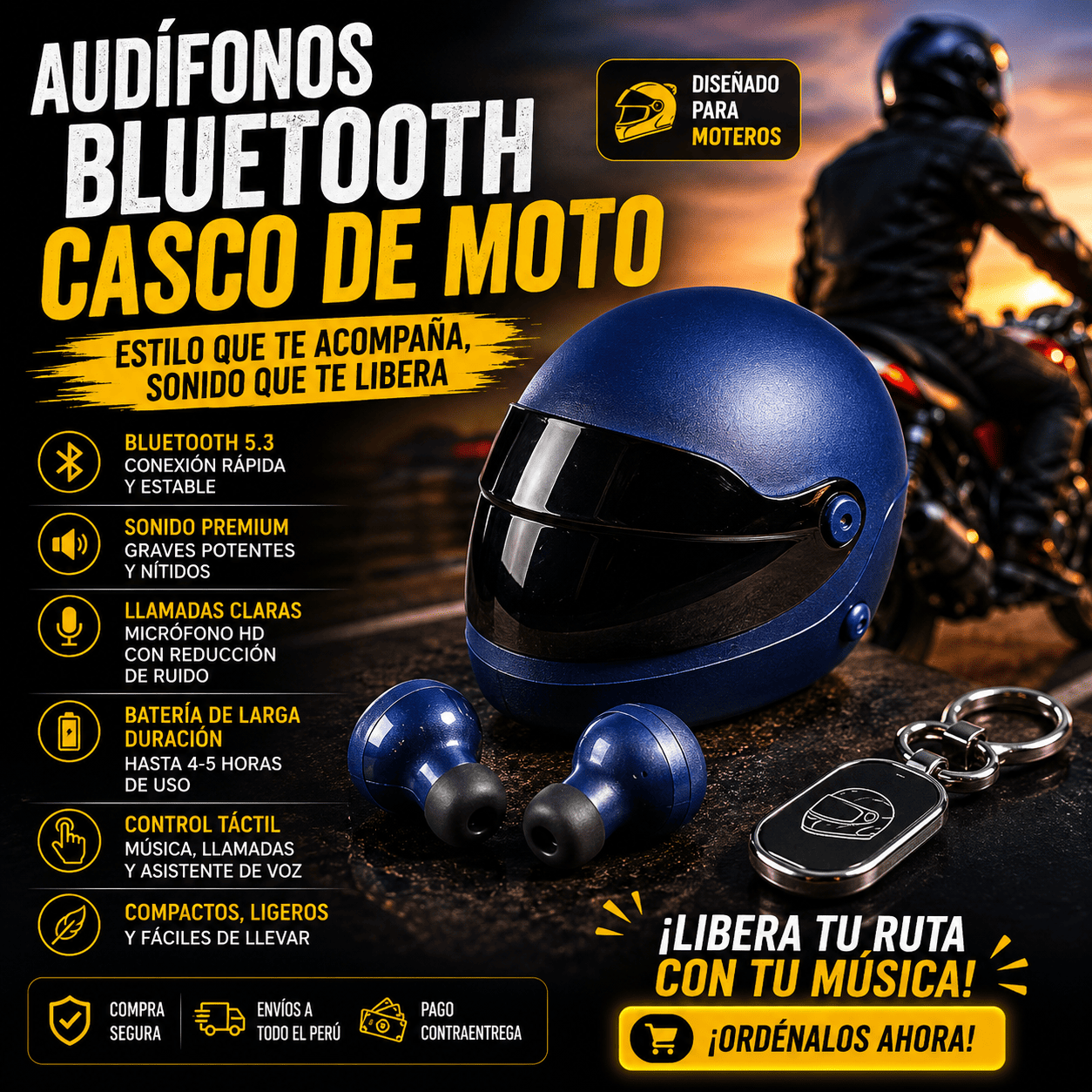 Audífonos Inalámbricos Casco Rider