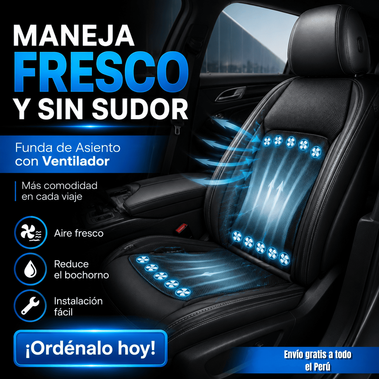 ASIENTO CON VENTILADOR PARA CARRO