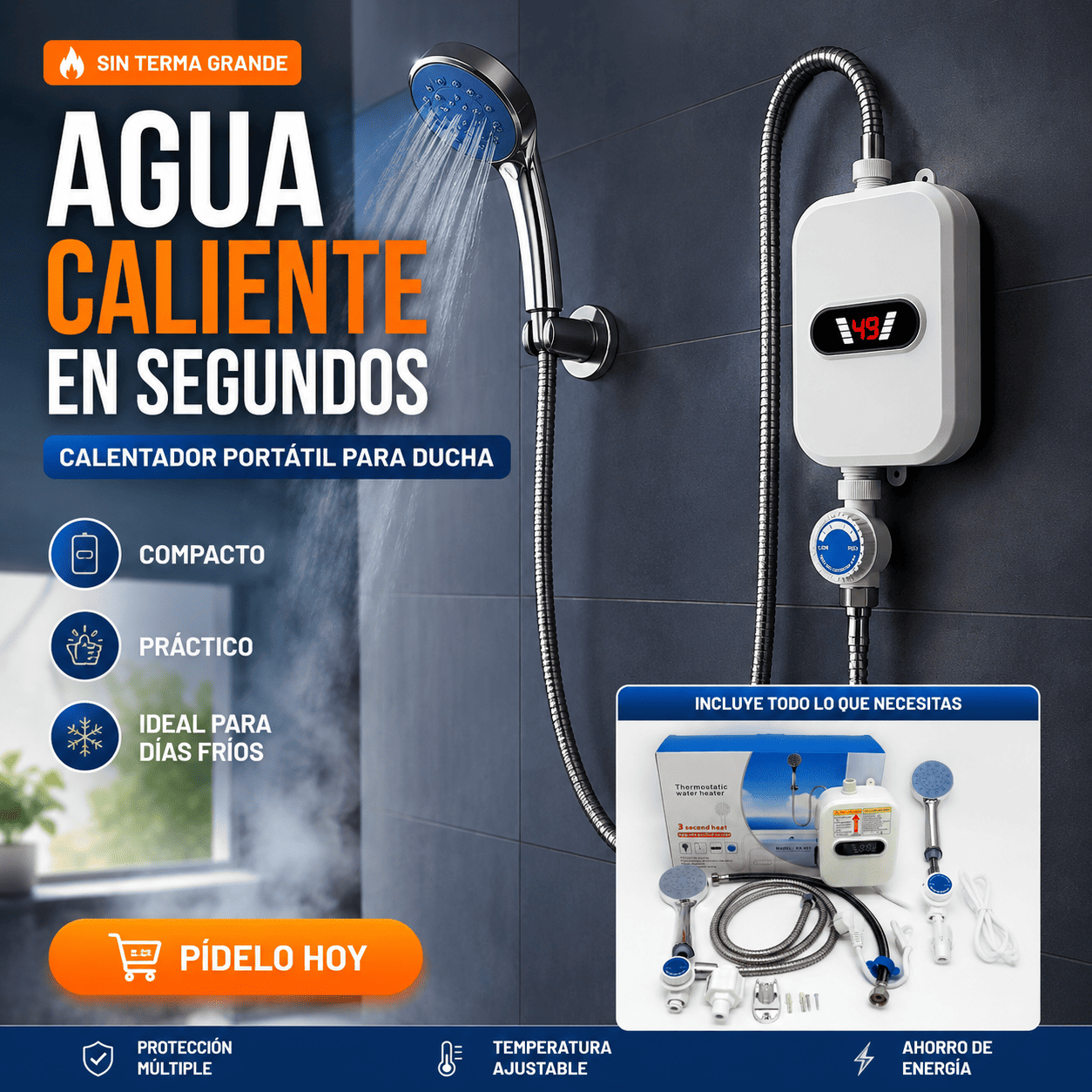 Calentador de Agua Instantáneo Portátil