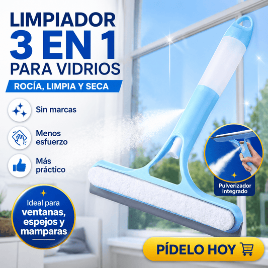 Limpiador 3 en 1 para Ventanas y Vidrios