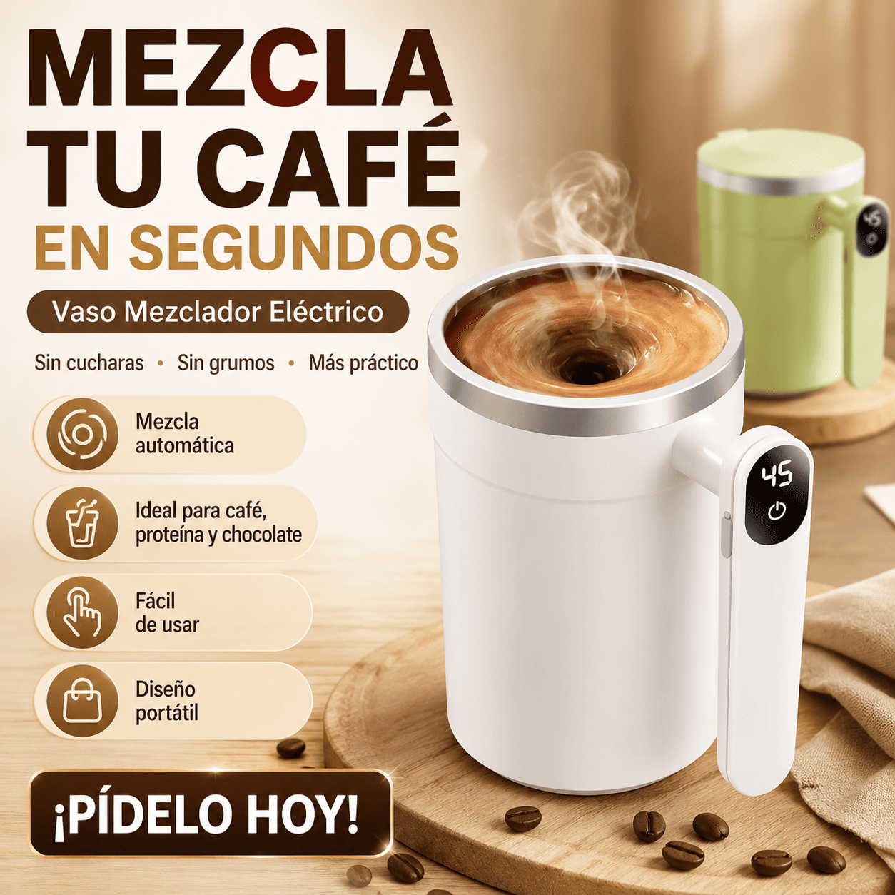 Vaso Mezclador de Café Eléctrico