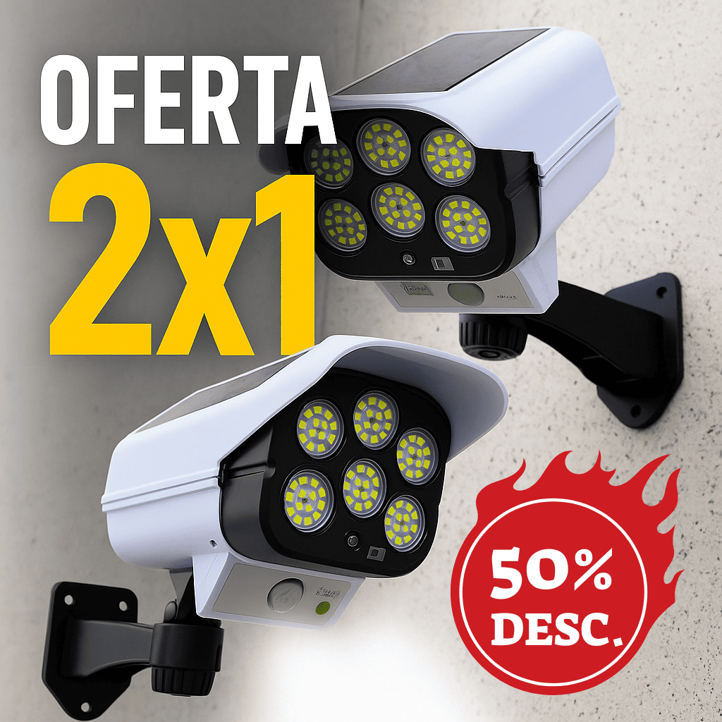 2 Cámaras Simulada con Luz LED Solar